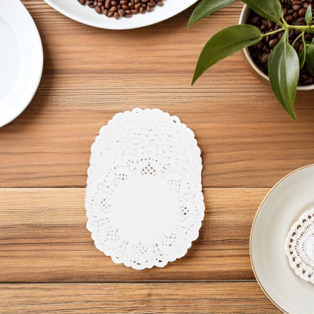 unbranded 700Ud Papel Descartable Con Encaje Redondo Para Ideal Para Buffet Y De Fiesta