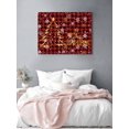 thumbnail image 3 of Merry Christmas Canvas Print Wall Art Vintage Gold Xmas Tree Snowflakes Red Plaid Pictures Painting Morden Artwork for Living Room Bedroom, Ready to Hang - 12"x16", 3 of 6