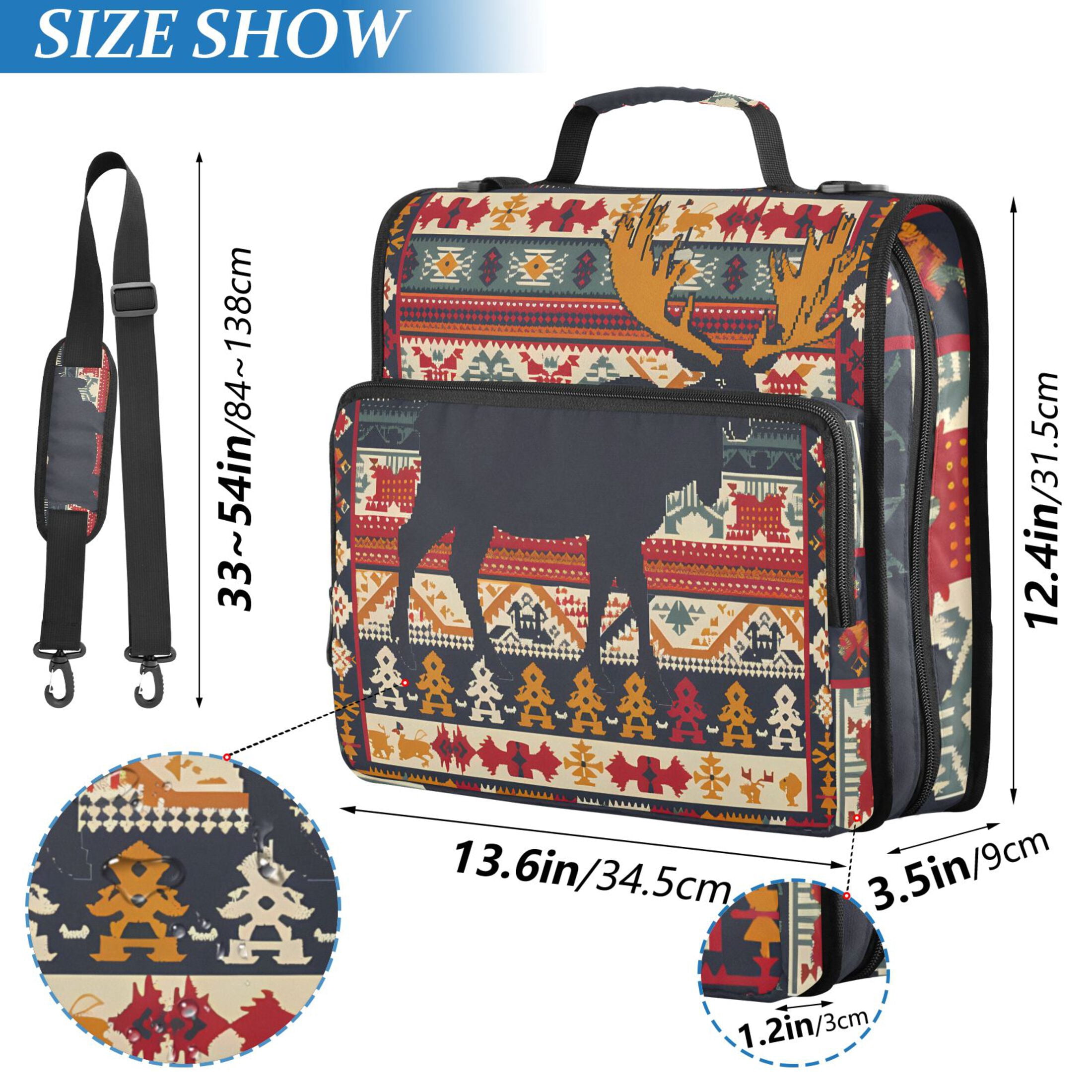 3 Ring Zipper Binder with Shoulder Strap Waterproof Trapper Keeper 2 Inch D-Ring 500 Sheets Capacity Moose Silhouette