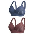 thumbnail image 1 of Timegard 2pc Bras for Women Breathable Comfort Wireless Bras Adjustable Strap Full Support Daily Bras, 1 of 2
