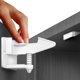thumbnail image 1 of Cerraduras de seguridad para niños, paquete de 10 cerraduras adhesivas invisibles a prueba de bebés, funciona con la mayoría de gabinetes y cajones, instalación sin taladro, color blanco, 1 of 5