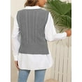 thumbnail image 6 of Women V Neck Sweater Vest Sleeveless Knit Solid Casual Ribbed Preppy Pullover Tops, 6 of 6