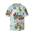 thumbnail image 5 of Picia Cartoon Car Racing Men's Linen Shirts Short Sleeve Cuban Beach Shirts Casual Shirts Button Down Shirt for Men Beach Summer Wedding Shirt-Large, 5 of 7