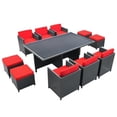thumbnail image 1 of East End Imports EEI-644-EXP-RED-SET Reversal Outdoor 11 Piece Dining Set in Espresso with Red Cushions, 1 of 1