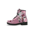 thumbnail image 4 of Woobling Womens Leather Boot Lace Up Ankle Boots Floral Short Bootie Non Slip Booties Work Rose 6.5, 4 of 6