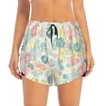 thumbnail image 2 of Balery Watercolor Wildflowers Pantalones cortos deportivos para mujer con forro y dos bolsillos, elásticos, para entrenamiento, gimnasio, yoga-XX-Large, 2 of 7