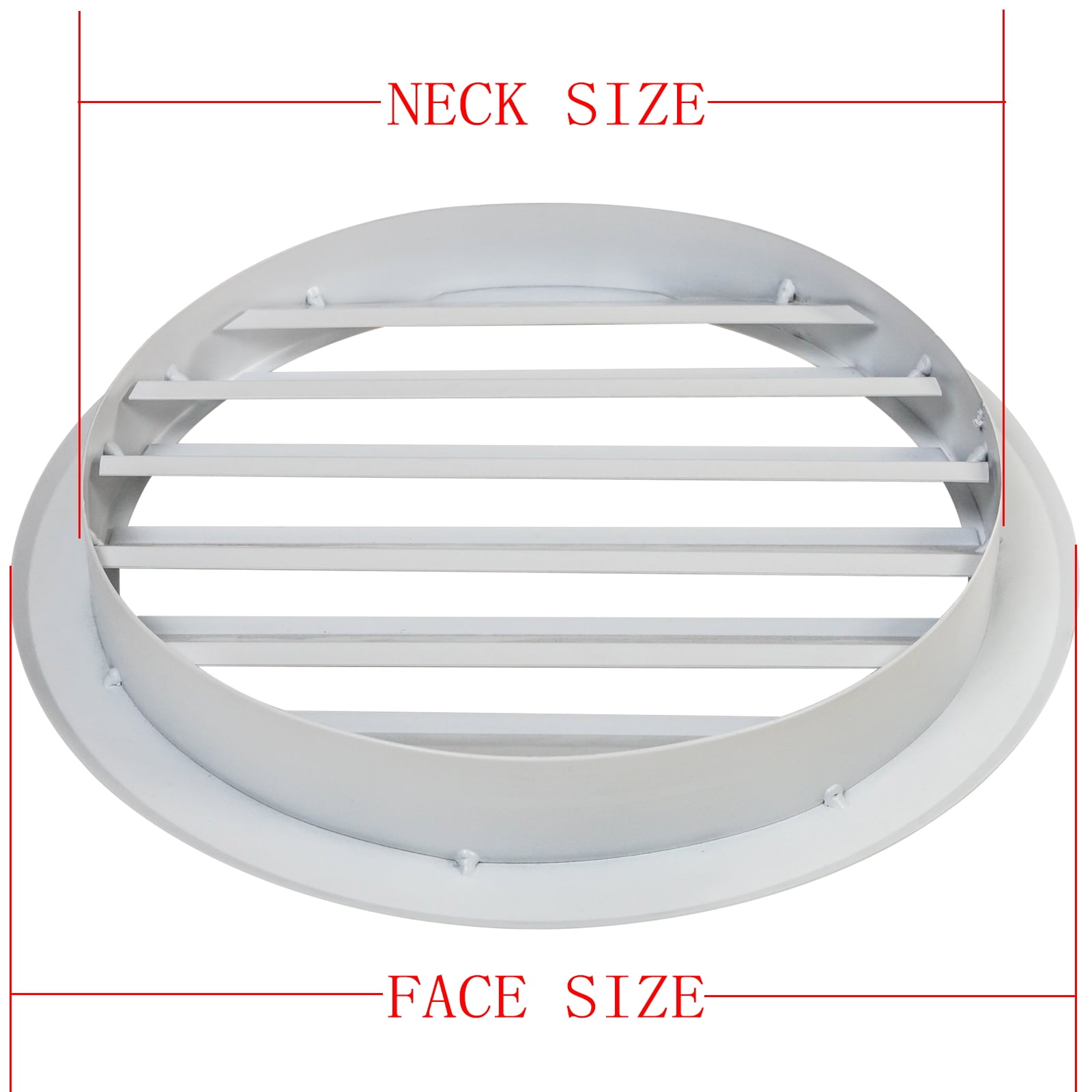 Round Ceiling Diffuser 4 inch Outdoor Rainproof Louver Grille for Living Room Kitchen Duct Ventilation Air Outlet Roofing Vent Aluminium Register White 45 Degree Airflow Round Vent Cover 1-Pack