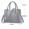 thumbnail image 4 of Kabuer Women's PU Leather Tote Handbagwith Shoulder,Gray, 4 of 6