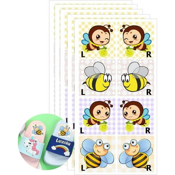 Shoe Stickers for Kids 1inch Right Left Bee Stickers for Children Shoes 160Pcs