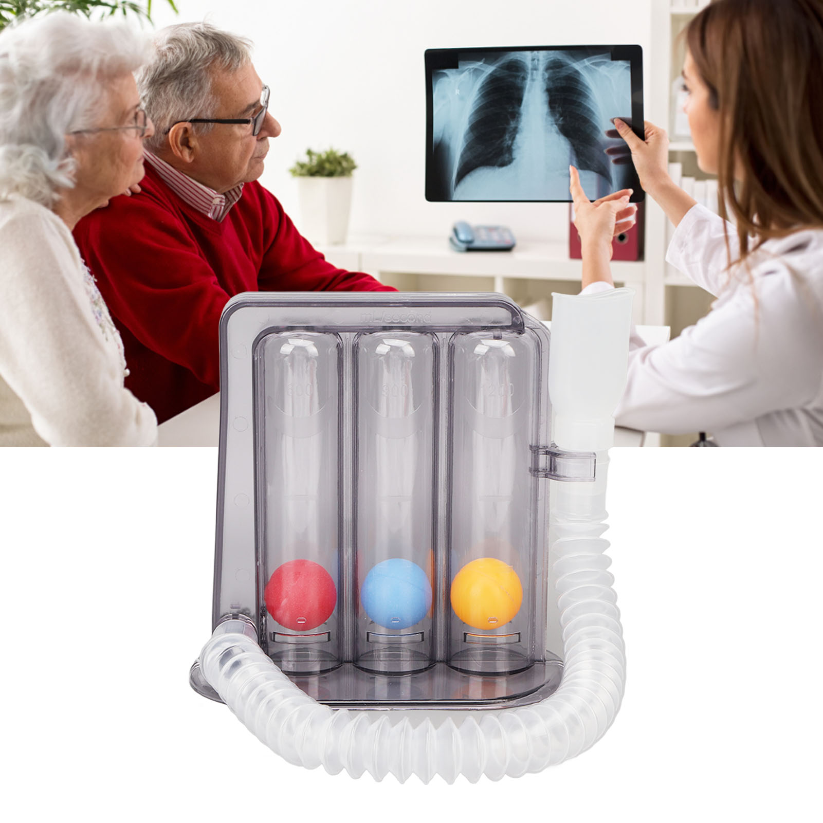 WANDCO Deep Breathing Exerciser 3 Colorful Balls Blowing Lung Capacity ...