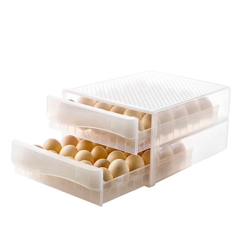 Soimiss 1Pc Durable Transparent Egg Holder Plastic Box for Household Fridge Storage