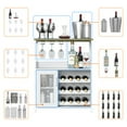 thumbnail image 4 of Wine Bar Rack Cabinet,Removable Wine Storage Cabinet,Coffee Bar Cabinet with Glass Holder,Sideboard and Buffet Cabinet with Mesh Door for Home Living Dining Room Kitchen, 4 of 8