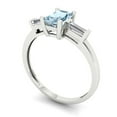 thumbnail image 2 of 0.8 ctw 3 Stone Anniversary Ring for Women | Emerald Cut Natural Aquamarine | Hyperallergenic Solid 18K White Gold, 2 of 5