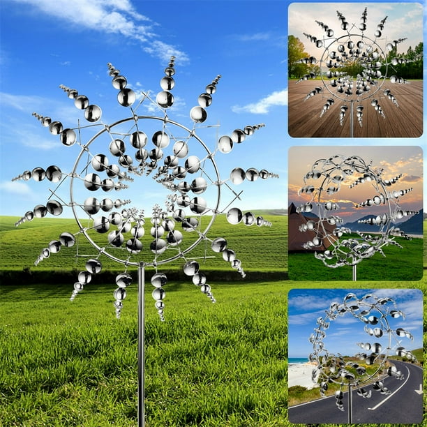 SAYFUT 3D Wind Sculpture, Unique and Magical Metal Windmill