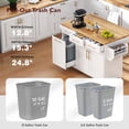 thumbnail image 6 of 59.3" Kitchen Island with Storage 2 Pull Out Cabinet Organizers & Rubber Wood Drop Leaf, Rolling Kitchen Island with Trash Can Storage, Power Outlet, Spice & Towel Rack for Kitchen, Dining, White, 6 of 8