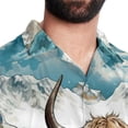thumbnail image 5 of Yak Men's Short Sleeve Spread Collar Beach Shirts Casual Printed Button Down Unisex Summer Tops, 5 of 6