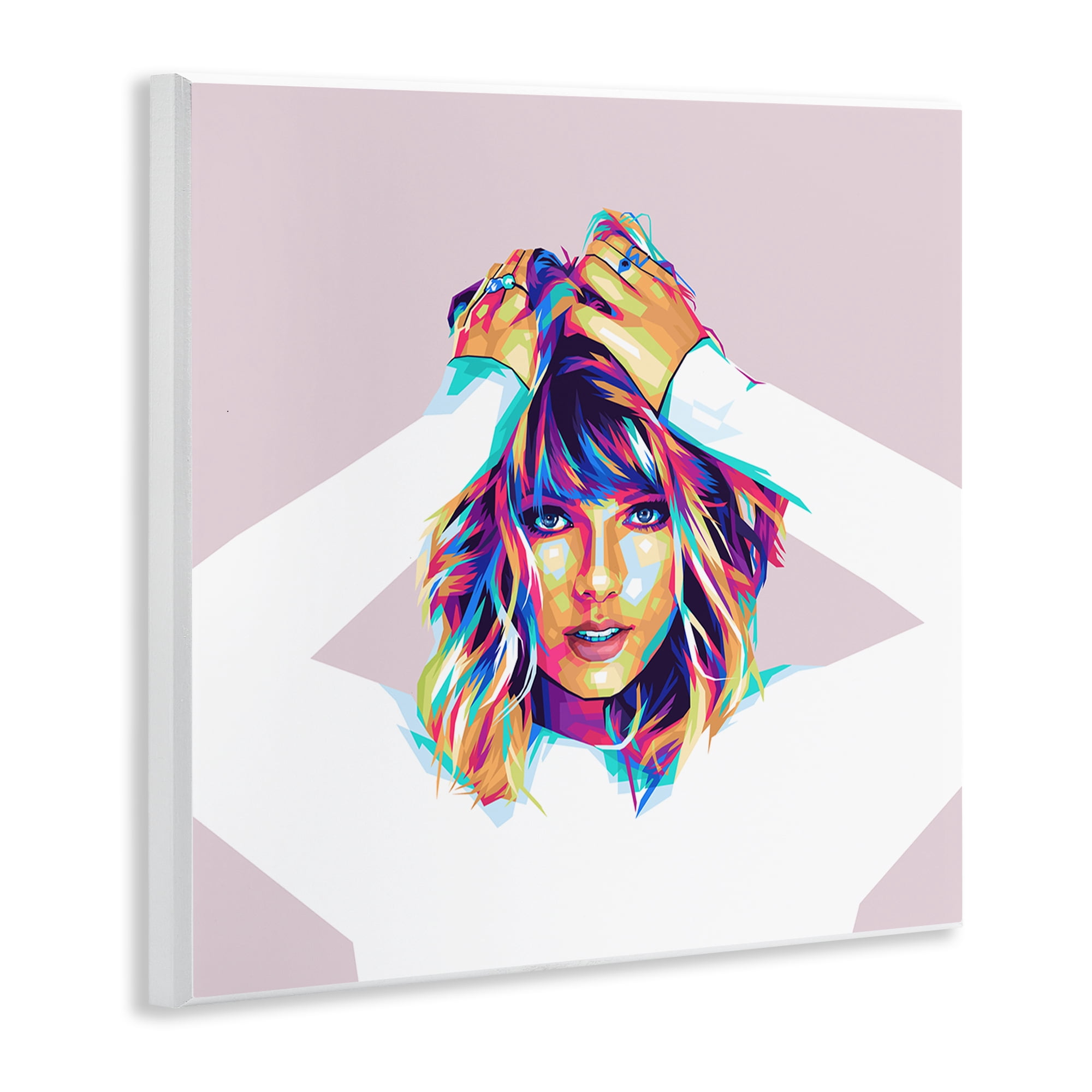 Stupell Industries Rainbow Haired Taylor People Painting Unframed Art Print Wall Art, 12 x 12