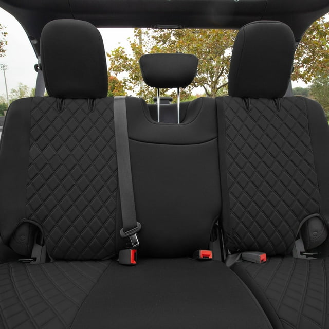 FH Group Neoprene Custom Soft Fit Seat Covers for 2018-2021 Jeep Wrangler JL 4DR Rear Set