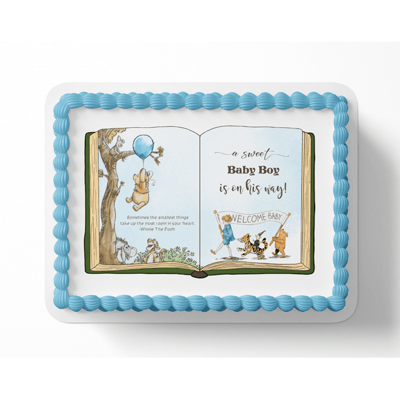 Pooh Bear Cake Topper Edible Image 1/4 SHEET cake Pooh Bear Baby Shower Cake Decorations