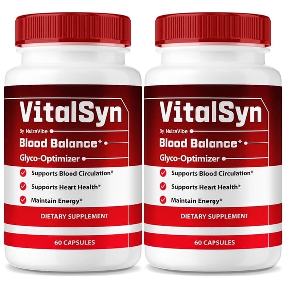 (2 Pack) VitalSyn Capsules – Daily Formula with a Clean, Natural Blend to Support Natural Flow, Balanced Levels & Healthy Circulation | Convenient for Consistent Use (120 Capsules)