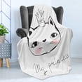 thumbnail image 4 of Cats Soft Flannel Fleece Blanket, My Princess Cursive Hand Lettering Along Crown Kitten on Plain Backdrop, Cozy Plush for Indoor and Outdoor Use, 50" x 70", Rose Charcoal Grey White, by Ambesonne, 4 of 5