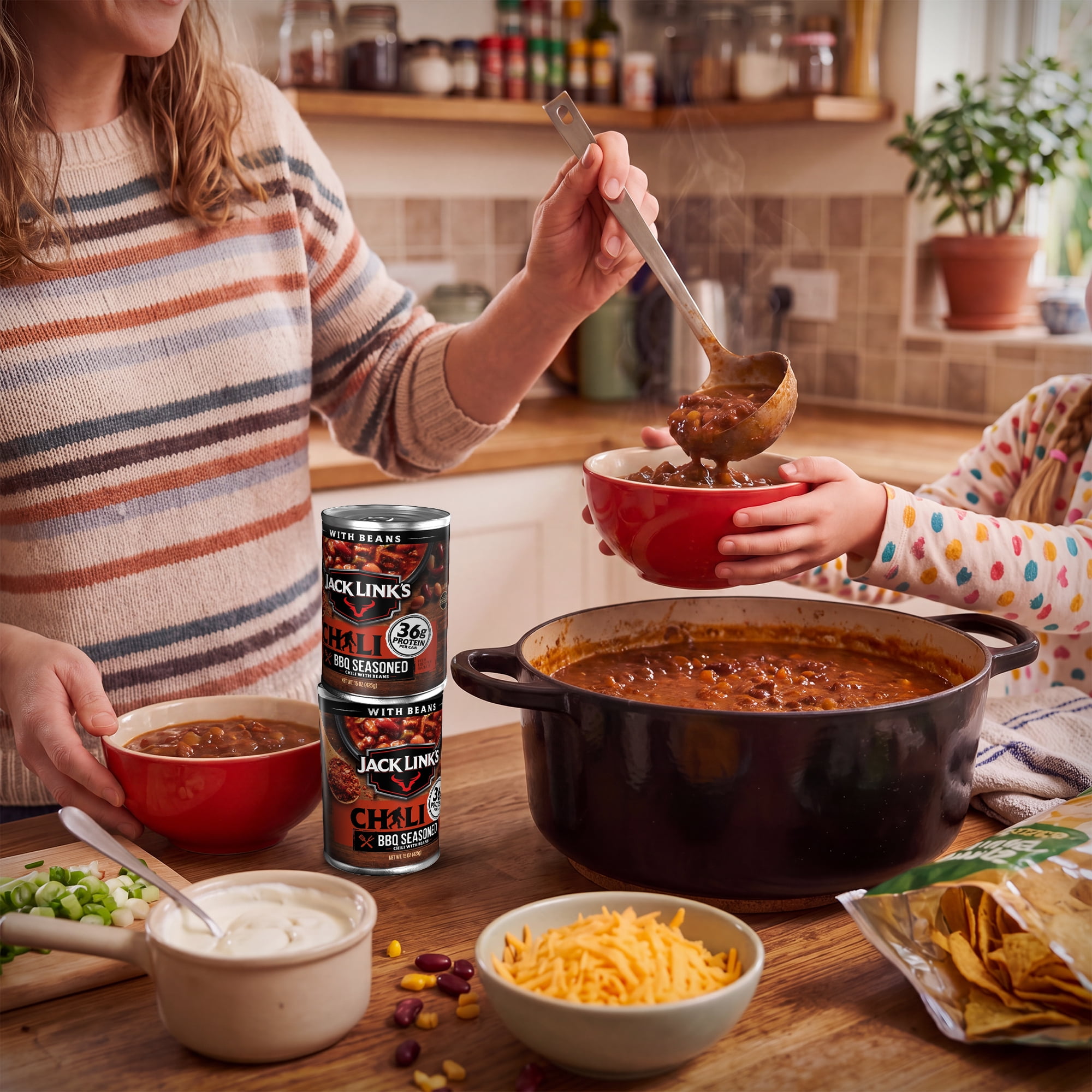 Jack Link's Chili, BBQ Flavored, 15Ounce Can, Hearty Chili Made with 100% Beef