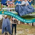 thumbnail image 5 of SUN CUBE Large Waterproof Outdoor Blanket, Fleece Lining, Windproof Stadium Blanket for Sports, Picnic, Park, Portable Camping Blanket, Car, Boat Travel, Machine Washable, 60x80, Navy Blue/Light Grey, 5 of 7
