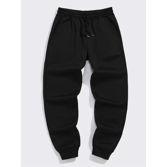 Men's Commuter Solid Color Casual Drawstring Waist Sweatpants, Up to Size XXL