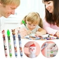 thumbnail image 4 of Gel Pens Christmas Style 6-color Ballpoint Pen Retractable Multi-color Ballpoint Pen Multi-function Oil Pen Cute Cartoon Animal Party Favors for Office Homne Christmas Gift 1ml, 4 of 5