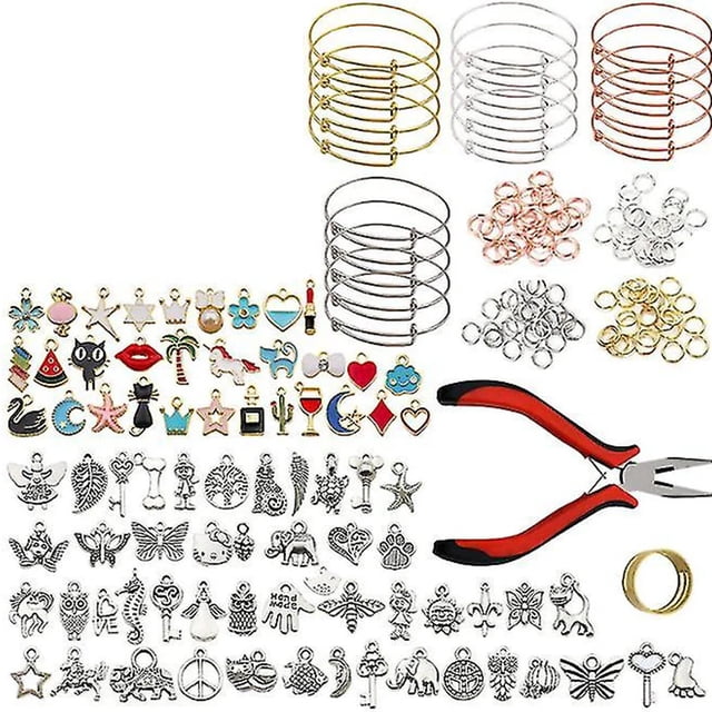 Amuletos navideños para hacer joyas, kit para hacer pulseras con amuletos navideños chapados en oro, amuletos para hacer joyas, colgantes para pulseras navideñas, collares, pendientes,