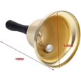 thumbnail image 5 of Metal Tea Hand Bell, Gold Plated Hand Held Loud Call Service Bell Alarm 130*73cm, 5 of 5