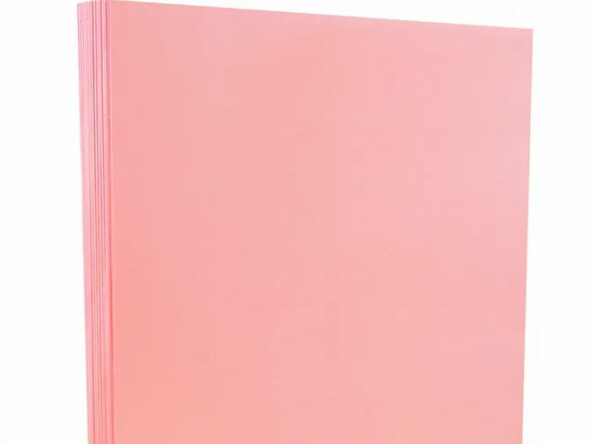 JAM Paper Vellum Bristol, 8 1/2 x 11, Pink Vellum, 67lb, 100 per Pack