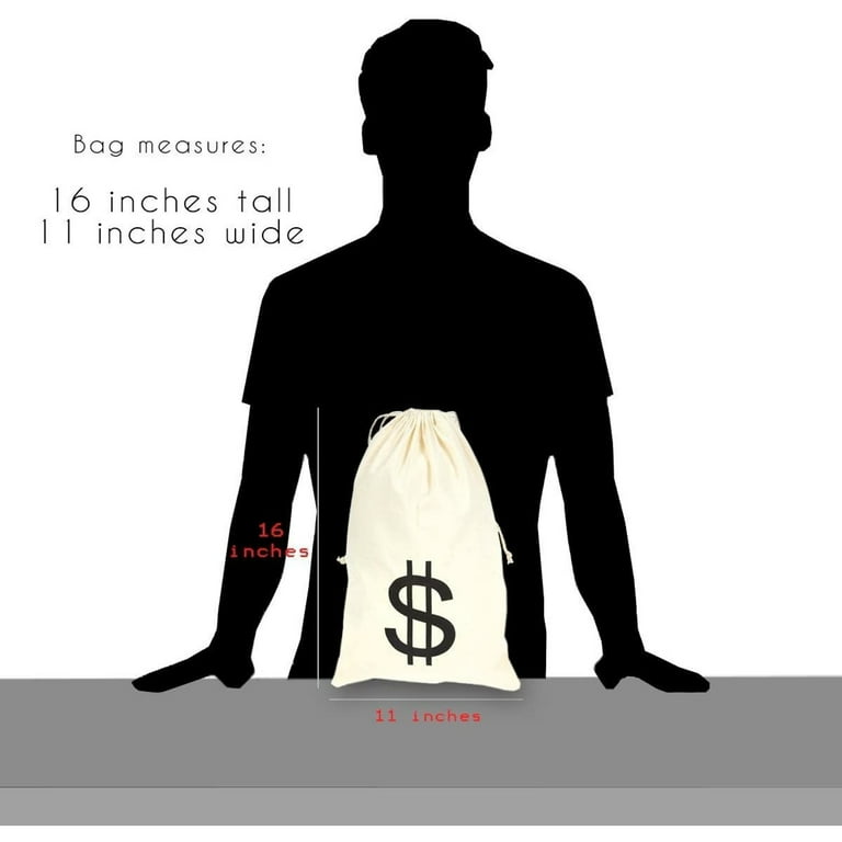 Dollar Sign Bag 17 X 25 Cm Drawstring Money Bag Costume USD