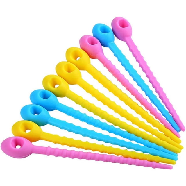 Zhuge Food Grade Silicone Bag Ties Cable Management Zip Tie Twist Multi-use Bag Clip Bread Tie Food Saver 10pCS