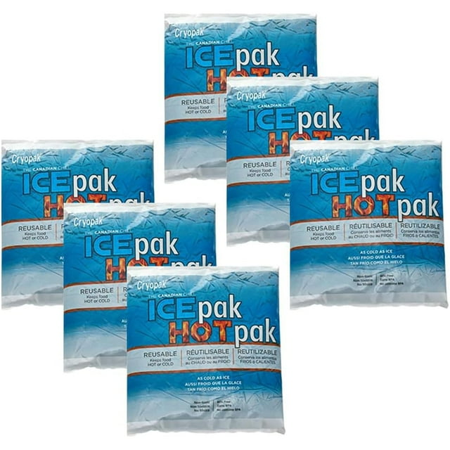 Cryopak - Lot de 6 IcePak/HotPak, Usage à Chaud Ou à Froid, Non Toxique, Sans BPA