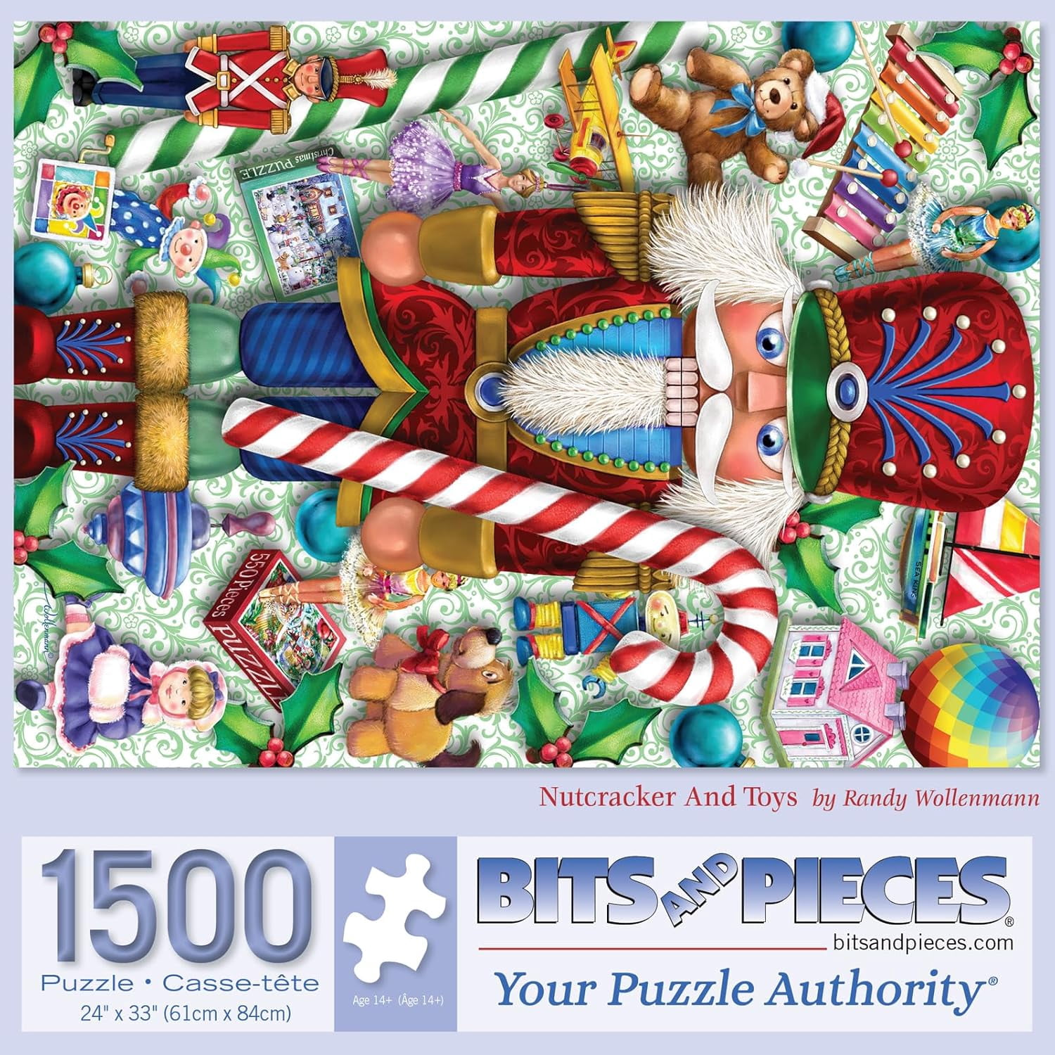 Bits & Pieces 1500‑Pc Nutcracker & Toys Christmas Puzzle, 24x33in