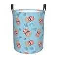 thumbnail image 1 of Balery I Am A Fan Popcorn Cesta de ropa redonda con asas, impermeable, independiente, para ropa, juguetes, dormitorio y familia-Medium, 1 of 6