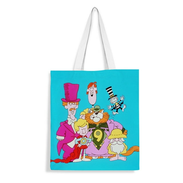 Schoolhouse Rock Bolso de tela con estampado de lienzo para mujer, bolsa de compras reutilizable y estética, con cremallera interior, regalo para mujer,40*40cm.