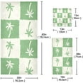 thumbnail image 3 of SKYSONIC Palm Tree Checked Bath Towels Soft Absorbent Bath Towels Bath Towel Set of 3 for Home Hotel Bathroom Decor, 3 of 7