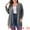 Grey, variant on DARING DIVA Plus Size Long Sleeve Open Front Lightweight Cardigan 1X Dark Blue