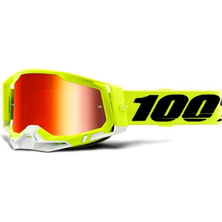 100% Racecraft 2 Goggles - Flourescent Yellow/Red Mirror