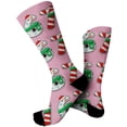 thumbnail image 3 of Bas Roses de Noël Confortables Imprimés 3D Mignons Mi-Mollet Chaussettes de Sport, 3 of 5