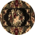 thumbnail image 1 of Ahgly Company Indoor Round Medallion Brown French Area Rugs, 3' Round, 1 of 4