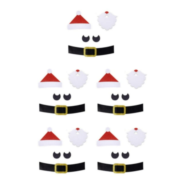 Transemion Festive Décor Christmas Window Sticker With Adorable Cute Cloth Christmas Window Stickers Door Decal Santa Claus 5Set