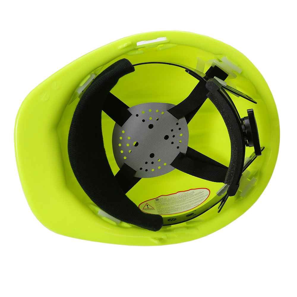 US Cargo Control Lime Green Hi Vis Hard Hat - Adjustable Ratchet
