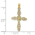 thumbnail image 2 of 16mm 14k Gold Religious Faith Cross Cut-out With X Center High Polish Pendant Necklace for Women, 2 of 2