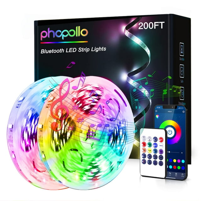 Tira de luces LED phopollo Bluetooth 24 V 60 m (2 x 30 m) 720 LED