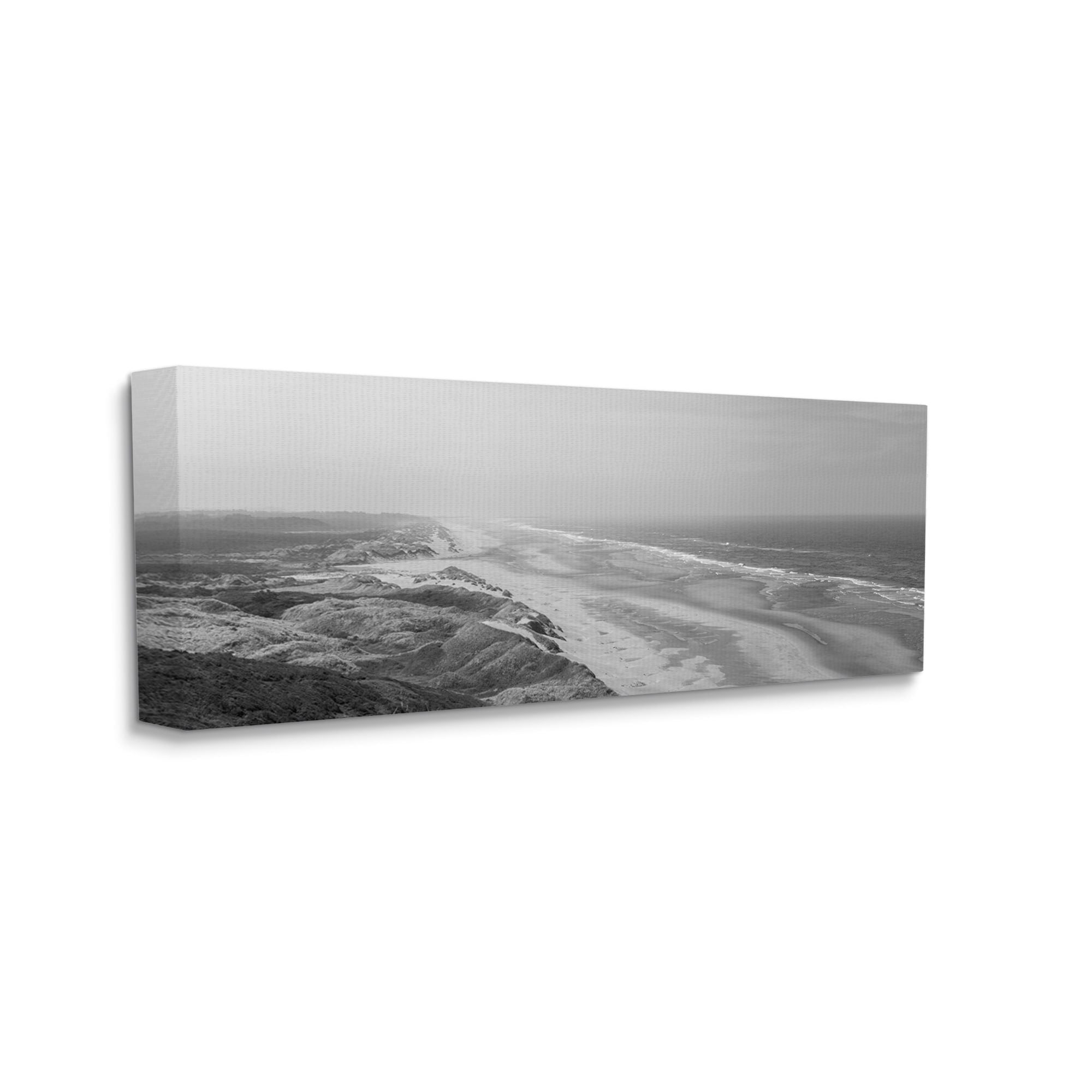 Stupell Industries Rocky Ocean Coast Waves Monochrome Beach Shore Photograph Gallery Wrapped Canvas Print Wall Art, Design by Aaron Matheson