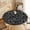 Black Floral, variant on Floral Fitted Round Tablecloth with Elastic Edge – Washable, Anti-Slip, Wrinkle-Free Table Cover for 54"-60" Round Tables