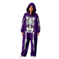thumbnail image 6 of Unisex Adult Hooded Onesie, Halloween Skeleton Full‑Body Print Long Sleeve Jumpsuit for Men Women Home Loungewear, 6 of 8